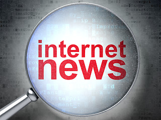 Image showing News concept: Internet News with optical glass