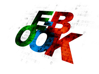 Image showing Education concept: E-Book on Digital background