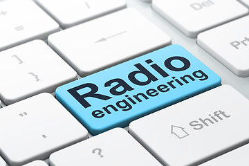 Image showing Science concept: Radio Engineering on computer keyboard background