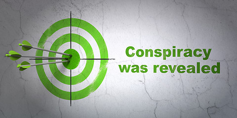 Image showing Political concept: target and Conspiracy Was Revealed on wall background