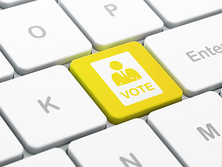 Image showing Political concept: Ballot on computer keyboard background