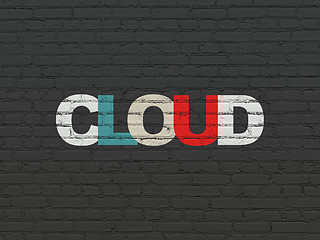 Image showing Cloud technology concept: Cloud on wall background
