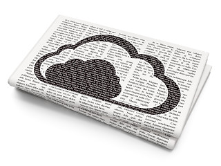 Image showing Cloud technology concept: Cloud on Newspaper background