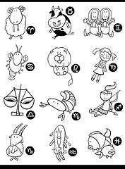 Image showing cute horoscope zodiac signs