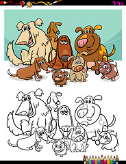 Image showing cartoon dogs for coloring