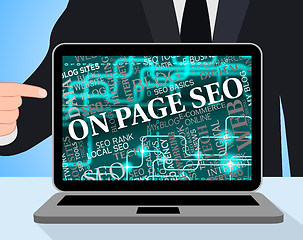 Image showing On Page Seo Indicates Search Engines And Computing