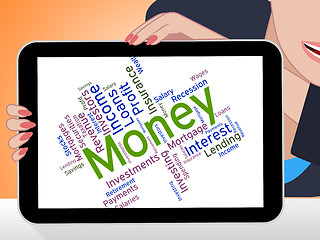 Image showing Money Word Means Wealthy Text And Finance