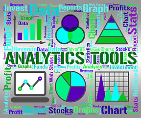 Image showing Analytics Tools Represents Business Graph And App