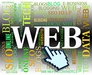 Image showing Web Word Means Websites Searching And Online