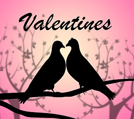 Image showing Valentines Doves Means Love Birds And Celebrate