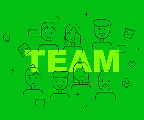 Image showing Team Of People Shows Teamwork Cooperation And Teams