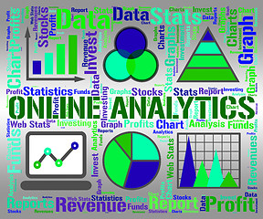 Image showing Online Analytics Shows Web Site And Chart