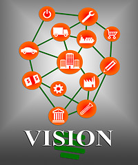 Image showing Vision Icons Shows Commercial Planning And Missions