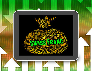 Image showing Swiss Franc Means Worldwide Trading And Coinage