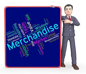 Image showing Merchantise Words Indicates Sale Produce And Products