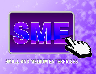 Image showing Sme Button Indicates Web Site And Business