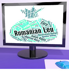 Image showing Romanian Leu Shows Foreign Currency And Banknotes