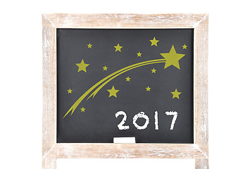 Image showing New Years Eve 2017 on blackboard