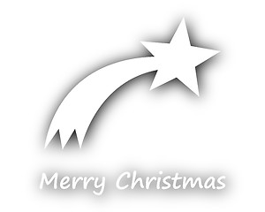 Image showing Merry Christmas with comet on white