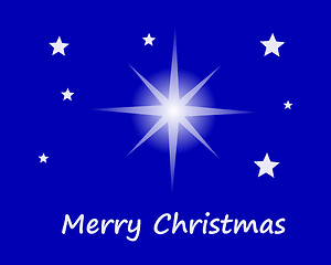 Image showing Merry Christmas with stars in sky