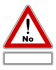 Image showing Attention sign No with exclamation mark and added sign