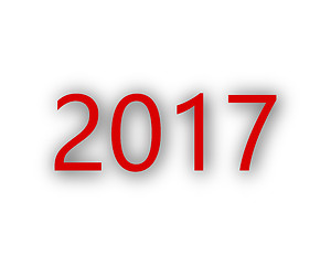 Image showing Year 2017 with shade on white