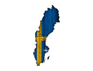 Image showing Map an flag of Sweden