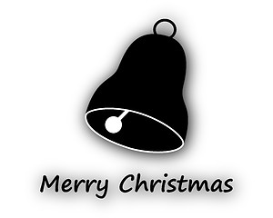 Image showing Merry Christmas with bell on white