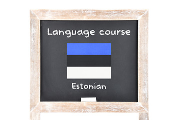 Image showing Language course with flag on board