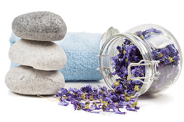 Image showing Spa accessories on white