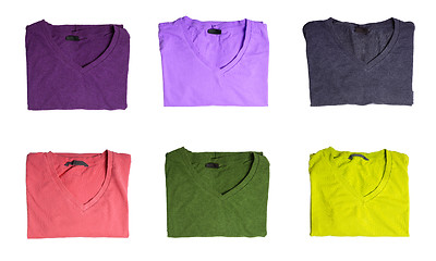 Image showing Six t-shirts of different colors