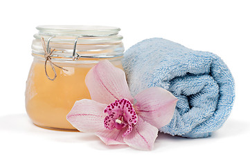 Image showing Spa accessories on white background