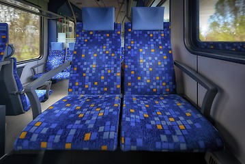 Image showing Inside of high speed train compartment