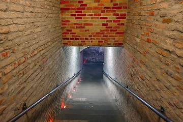 Image showing Decorative lights at the underground passage