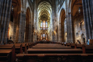 Image showing PRAGUE, CZECH REPUBLIC 2014 november 26: The Metropolitan Cathedral of Saints Vitus, Wenceslaus and Adalbert is the most important cathedral