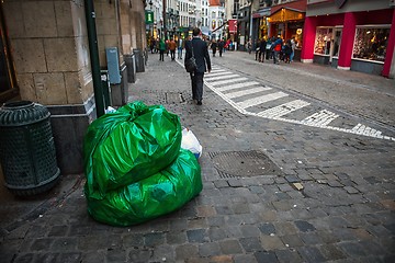 Image showing Garbage bag on the road