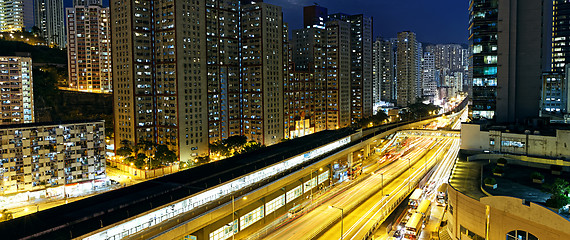 Image showing kwun tong downtown at night