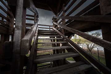 Image showing Woden staircase angle shot