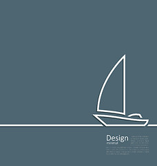 Image showing Logo of sailboat in minimal flat style line 