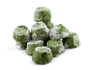 Image showing Frozen spinach close-up
