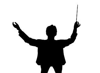 Image showing Music conductor back from a bird's eye view