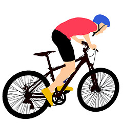 Image showing Silhouette of a cyclist male. illustration.