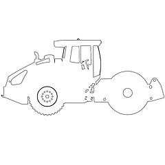 Image showing Silhouette of a road roller. illustration.