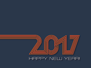 Image showing Happy new year 2017  background in blue and orange