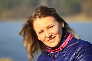 Image showing portrait of blue-eyed smiling woman