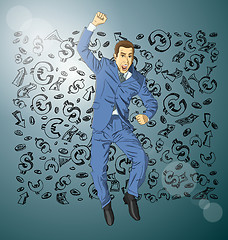 Image showing Vector Businessman With Hands Up