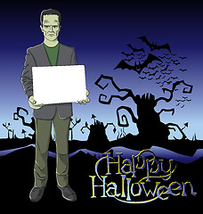 Image showing Vector Cartoon Frankenstein Halloween