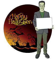 Image showing Vector Cartoon Frankenstein Halloween