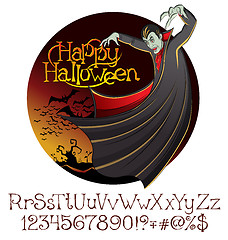 Image showing Halloween font set and Vector Vampire Dracula