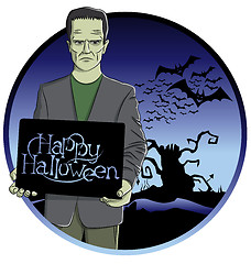 Image showing Vector Cartoon Frankenstein Halloween